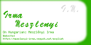 irma meszlenyi business card